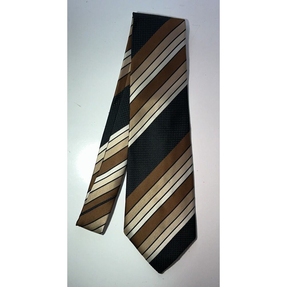 Domani Brown Striped Neck Tie
